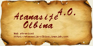 Atanasije Olbina vizit kartica